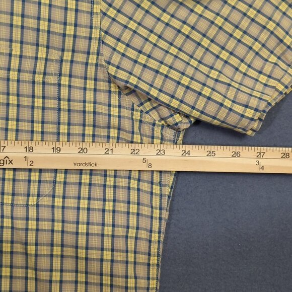 Ralph Lauren Jeans Co Vtg Shirt Men's M Yellow Plaid Loop Collar Short Sleeve - Picture 7 of 10